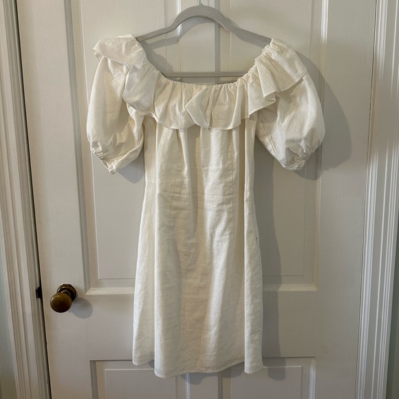 h&m white off shoulder dress Hm Off Shoulder Dress White